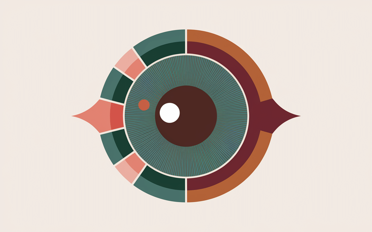 Illustration iris yeux marron vert pigments