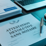 Attestation dévolutive sans notaire sur bureau professionnel