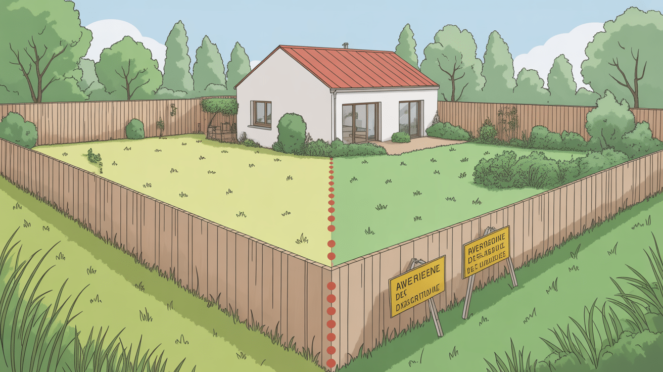 Limite cadastrale bornage sur terrain déjà cloturé