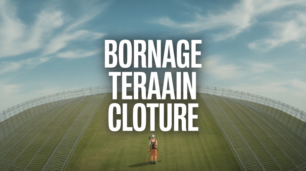 Vue aérienne terrain clôturé bornage géomètre