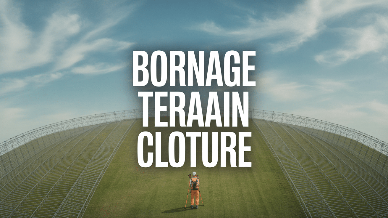 Vue aérienne terrain clôturé bornage géomètre