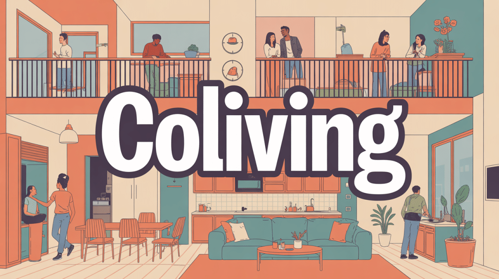 Coliving définition immeuble moderne lumineux espaces communs