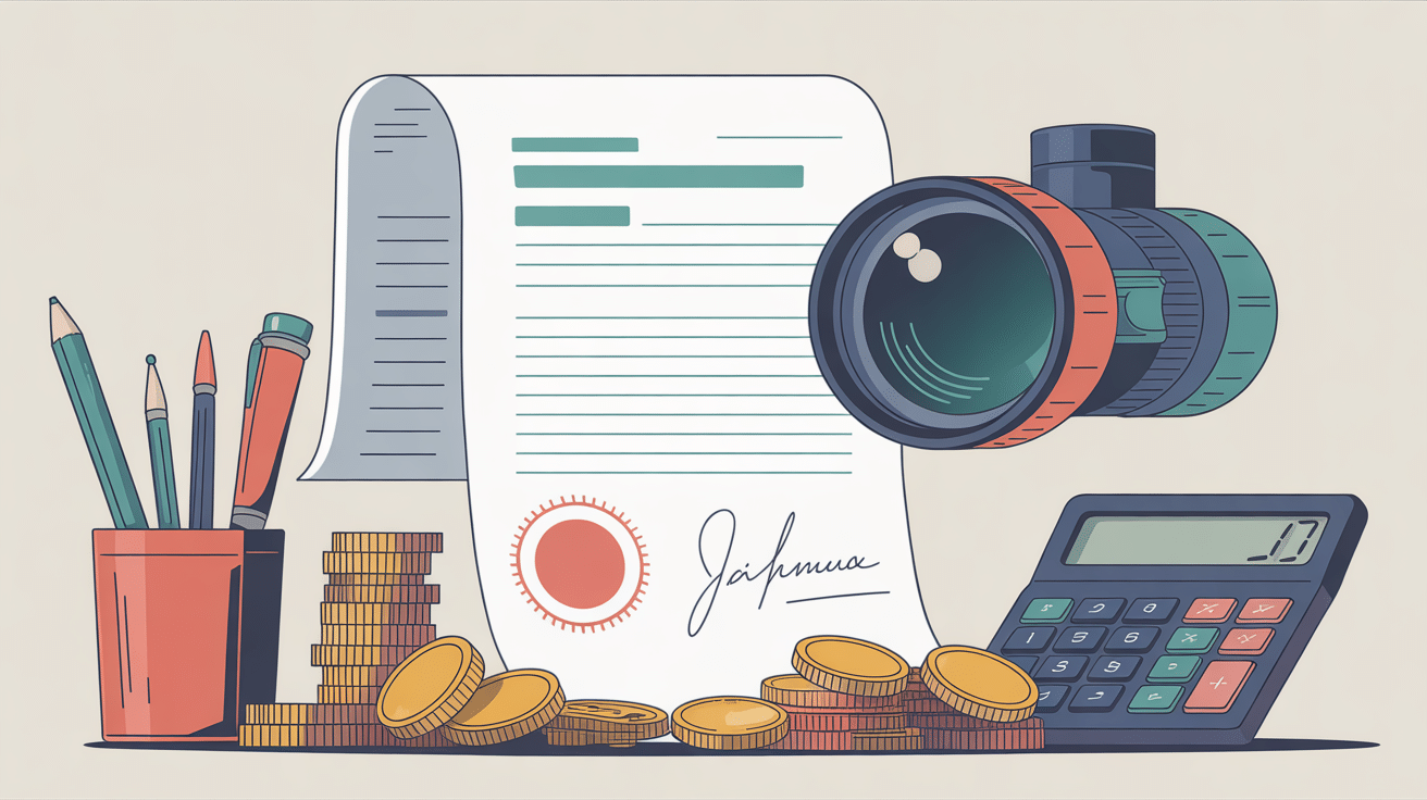 Attestation dévolutive sans notaire avec loupe et document