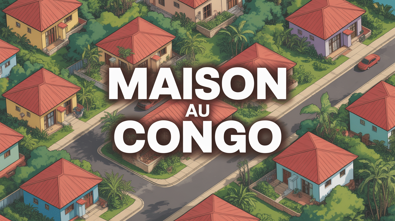 vue aérienne quartier résidentiel congo maison