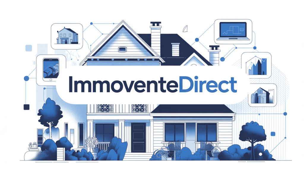 immoventedirect illustration maison digitale et icônes technologiques