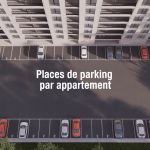Vue aérienne loi place de parking par appartement immeuble moderne