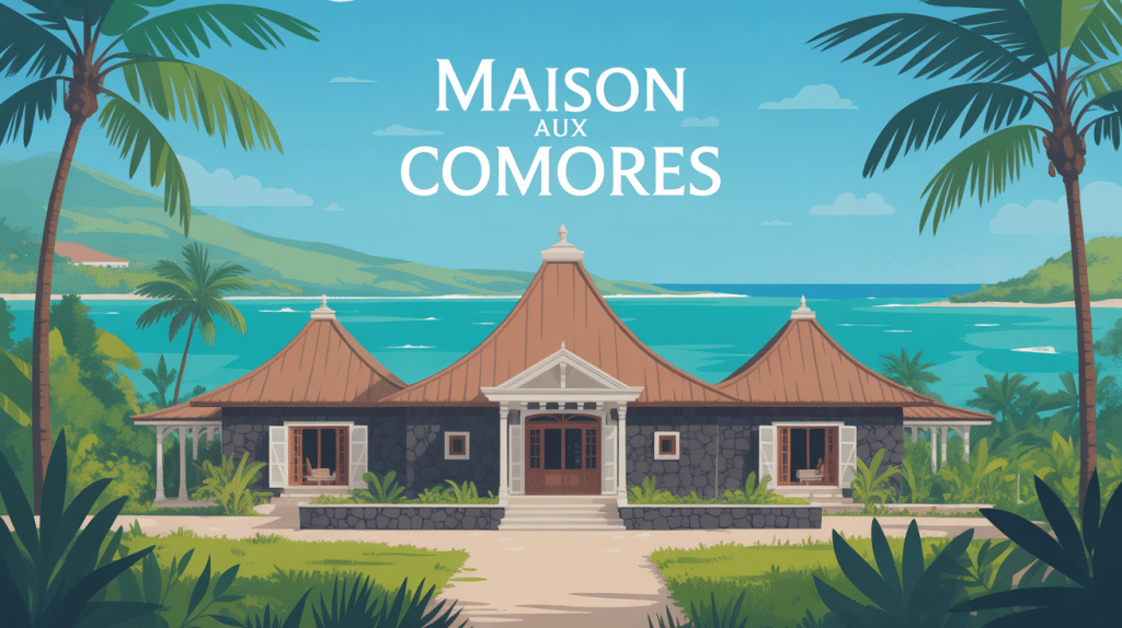 maison comores en pierre volcanique avec vue ocean