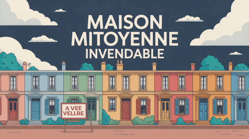 Illustration maison mitoyenne invendable à vendre