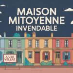 Illustration maison mitoyenne invendable à vendre