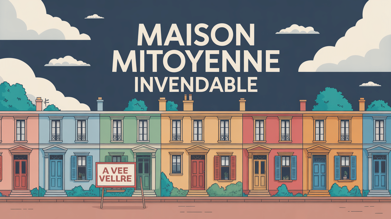Illustration maison mitoyenne invendable à vendre