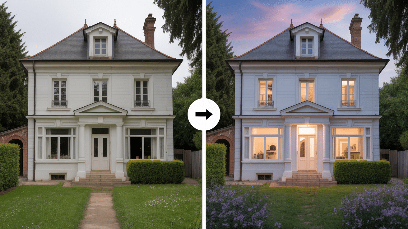 Transformation maison mitoyenne invendable rénovée