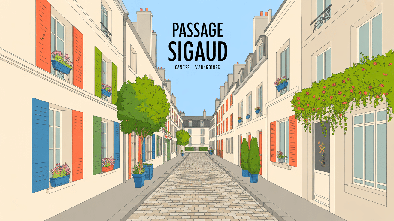 passage sigaud ruelle pavée paris calme immeubles anciens