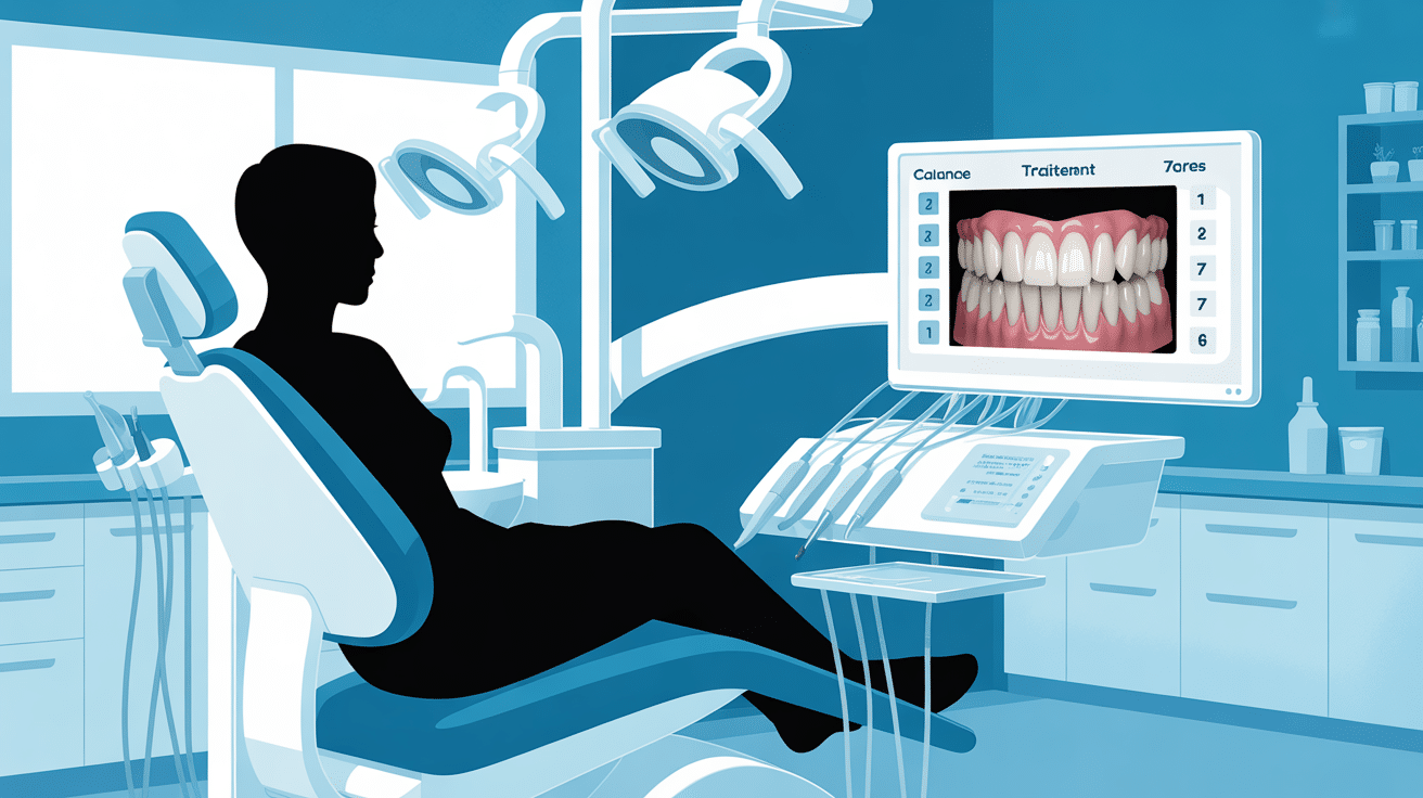 Scène rict fauteuil dentaire étapes traitement