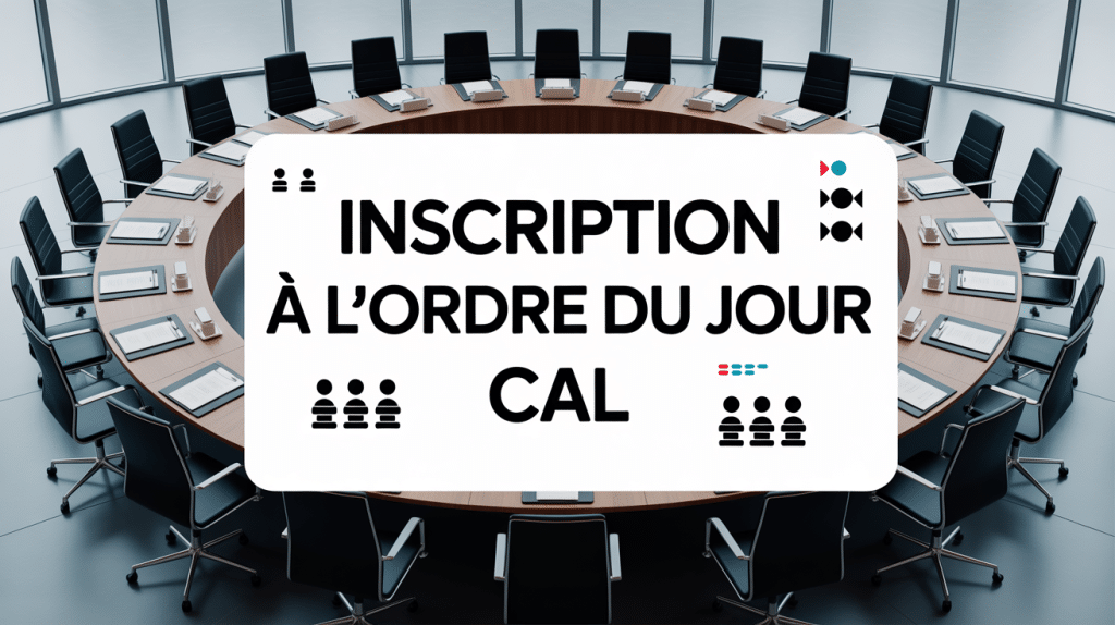 Salle de réunion moderne pour inscription à l'ordre du jour d'une cal