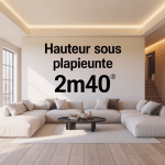 Salon lumineux et spacieux avec hauteur sous plafond 2m40
