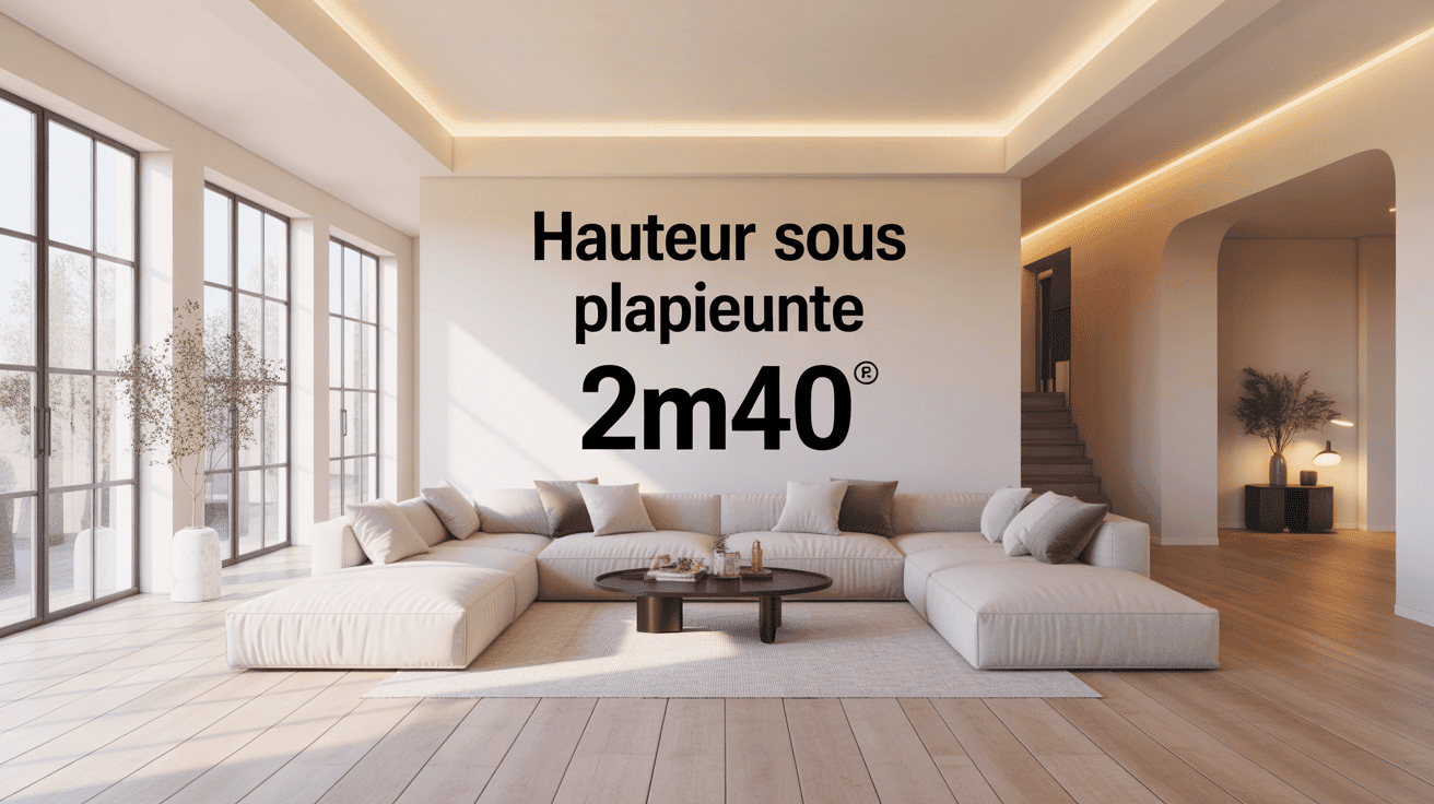 Salon lumineux et spacieux avec hauteur sous plafond 2m40