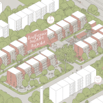 Illustration quartier rouffignac bagnolet immeubles espaces verts métro