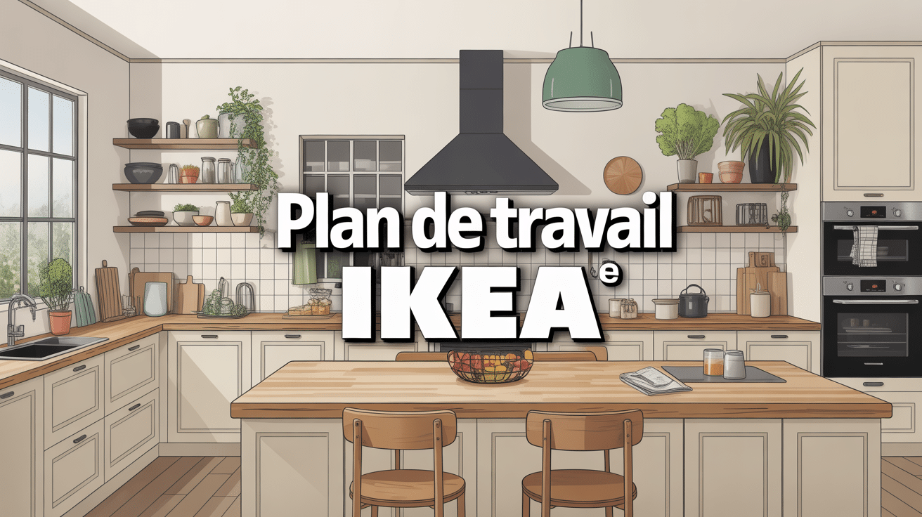 Vue globale cuisine moderne ikea plan de travail
