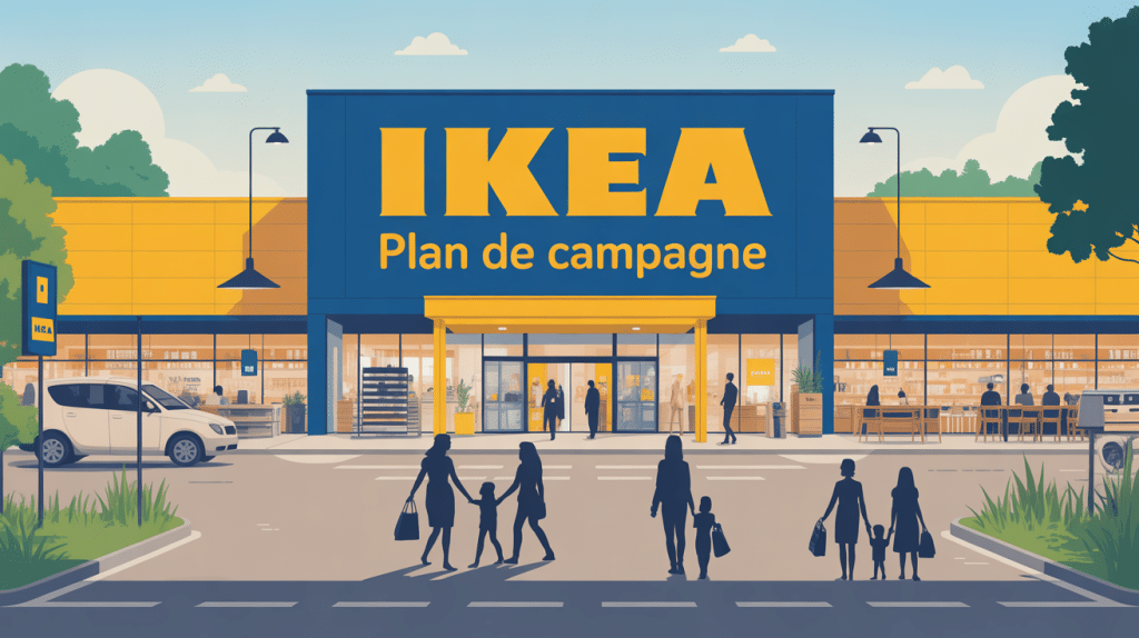 Illustration organiser visite et services ikea plan de campagne