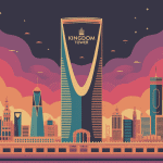 Kingdom Tower silhouette moderne Riyad