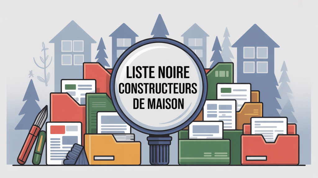 illustration SEO liste noire des constructeurs de maison style vectoriel