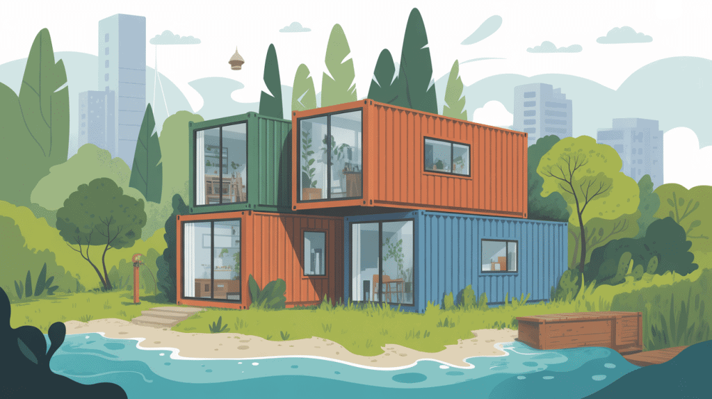 maison conteneurs prix illustration générale habitation moderne