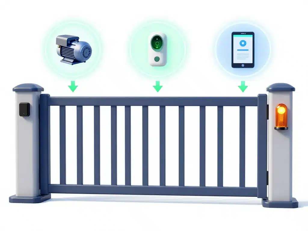 Schéma fonctionnel motorisation sécurité neuf portail automatique