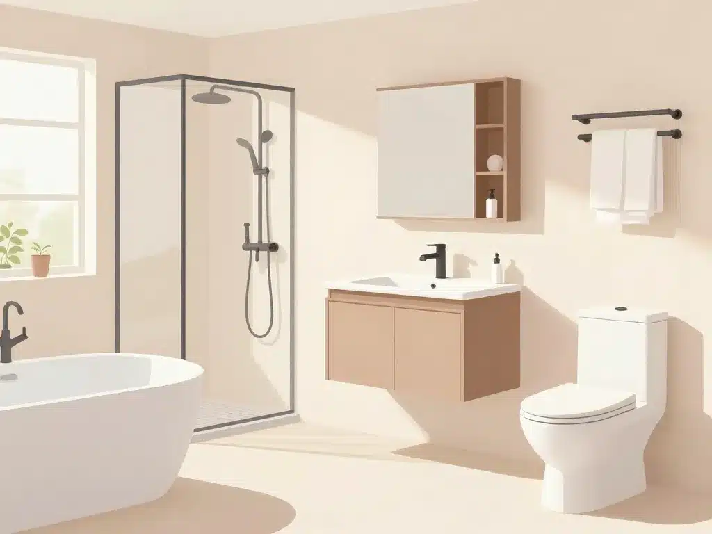 plan pour salle de bain avec équipements clés