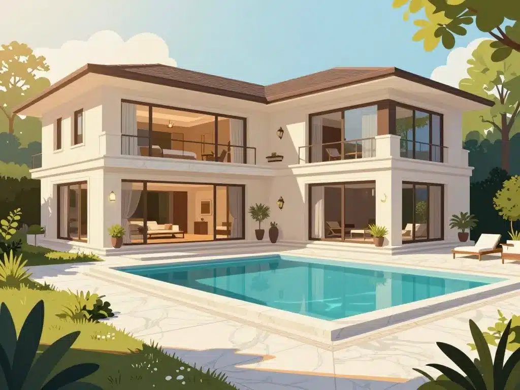 villa de luxe espace lumineux piscine matériaux nobles