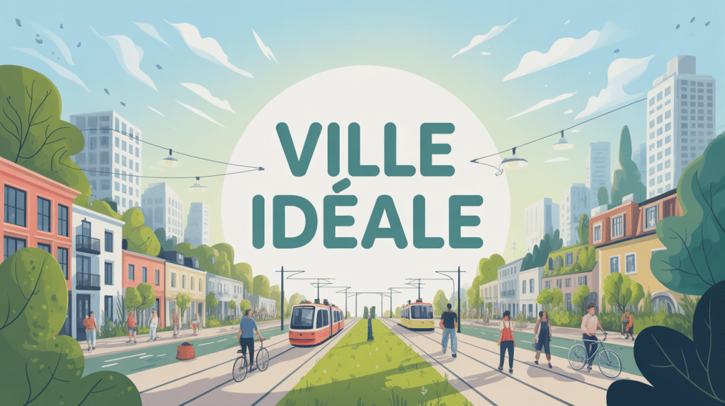 Illustration conceptuelle de ville idéale urbaine