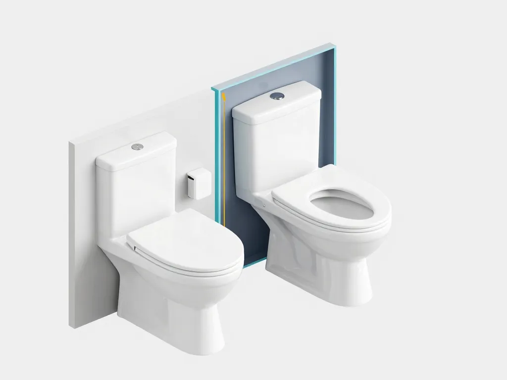 Schéma illustrant différences wc suspendus et wc au sol