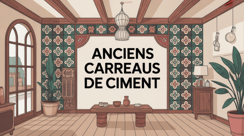 Ambiance chaleureuse avec anciens carreaux de ciment valorisés