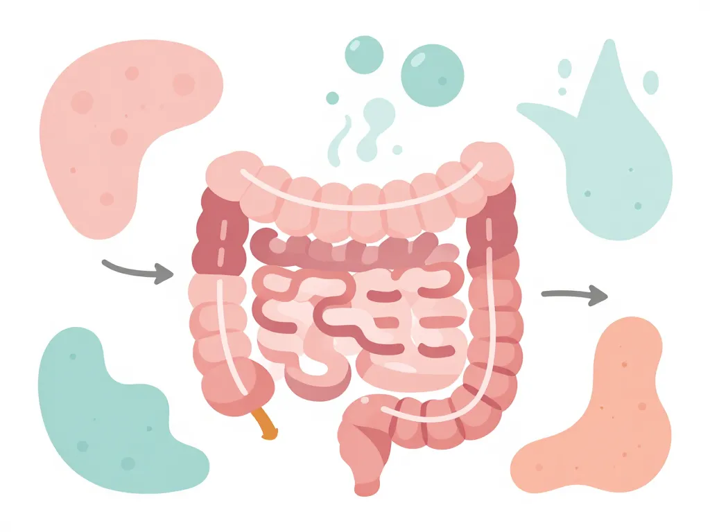 Schéma causes digestion ballonnement ou grossesse