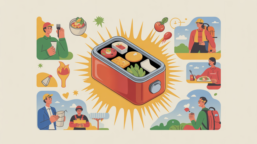 illustration boite repas isotherme chaud longue durée moderne