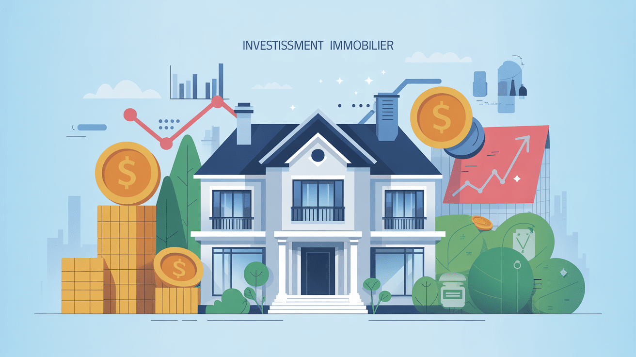 comment investir dans l immobilier illustration stylisée maison finances