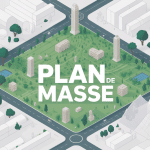 Illustration exemple de plan de masse vue isométrique