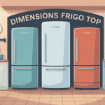 Illustration frigo top dimensions différentes tailles