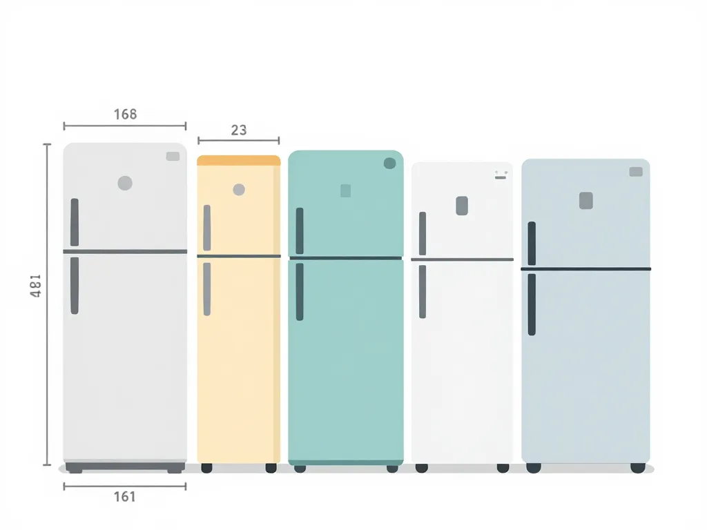 Comparatif dimensions frigo top standards