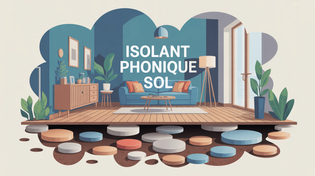 Schéma montrant isolant phonique sol avec différentes couches