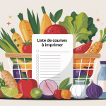 Illustration moderne liste de courses à imprimer