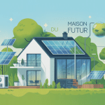 Maison du futur moderne avec technologie et nature