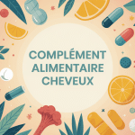 Meilleur complément alimentaire cheveux, illustration cheveux sains nutriments