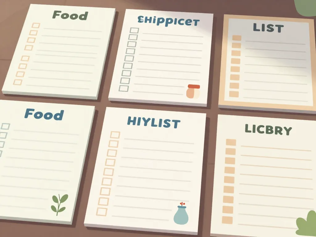 Modèles de liste de courses à imprimer par catégories