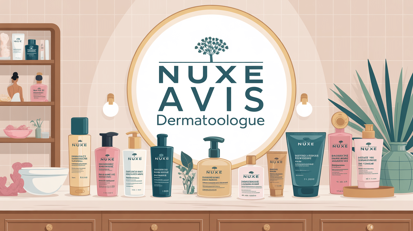 nuxe avis dermatologue illustration produits salle de bain