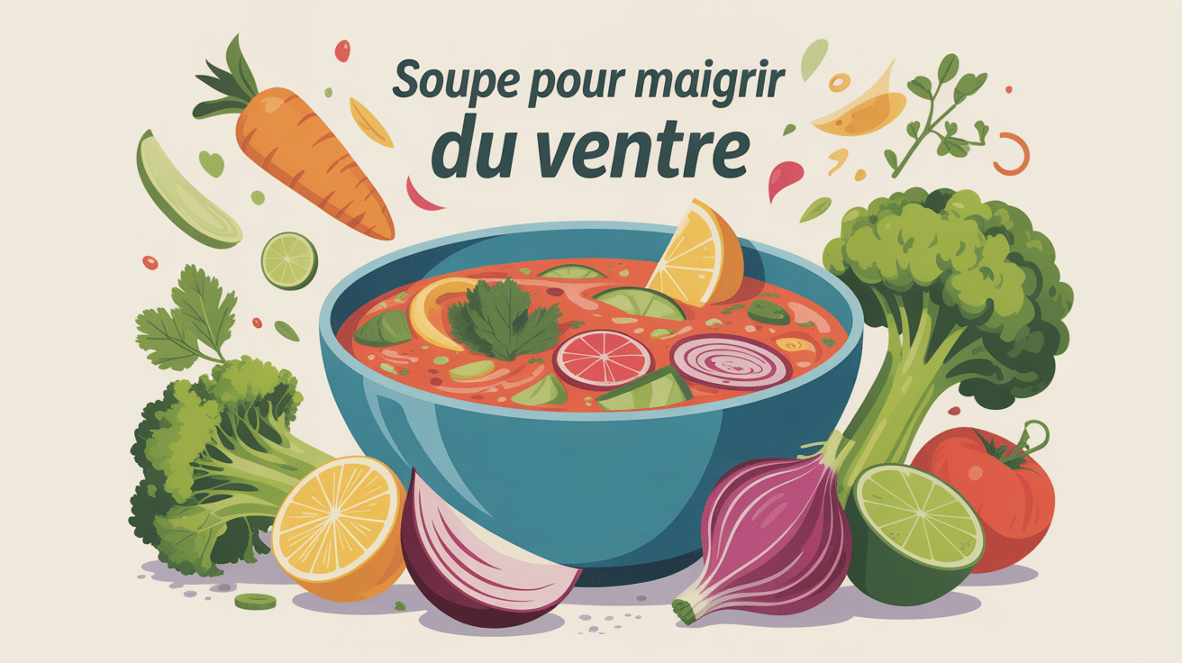 illustration soupe pour maigrir du ventre bol et legumes
