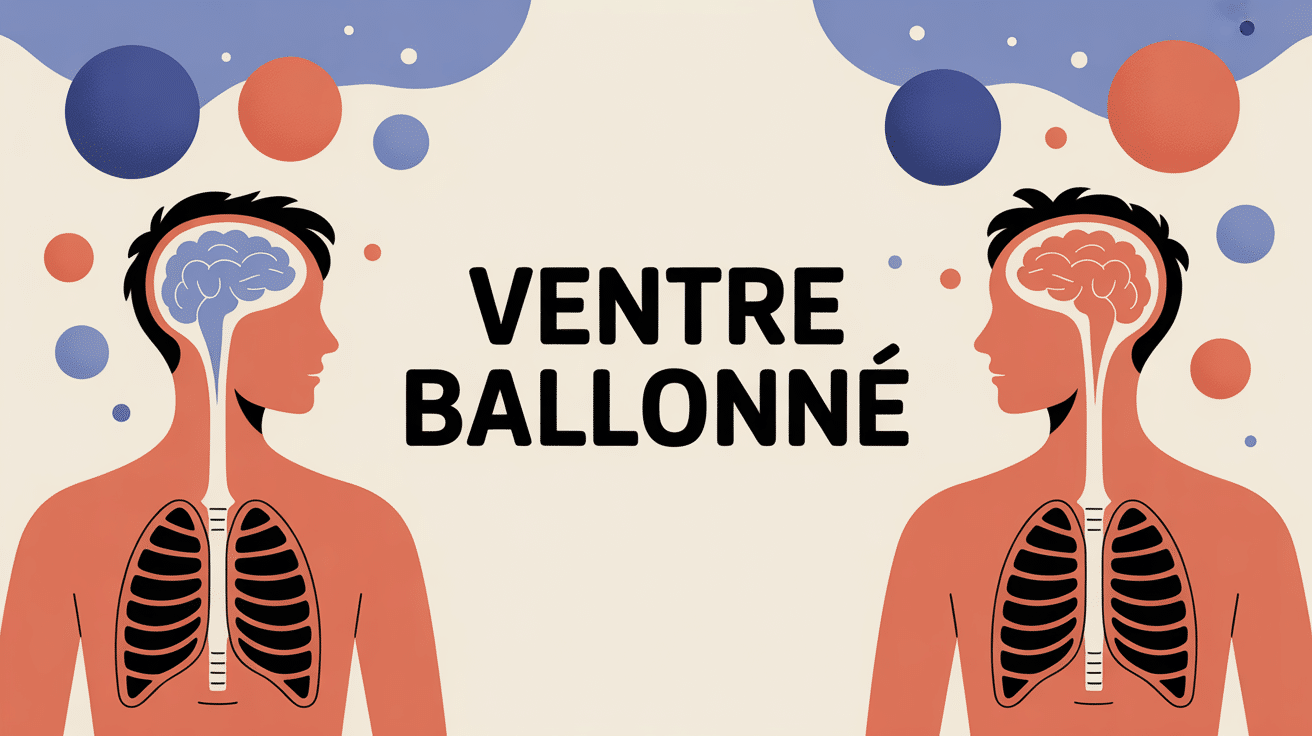 Image ventre ballonne et gonfle moderne et colorée