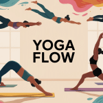 yoga flow yoga silhouettes dynamiques ambiance studio fluide