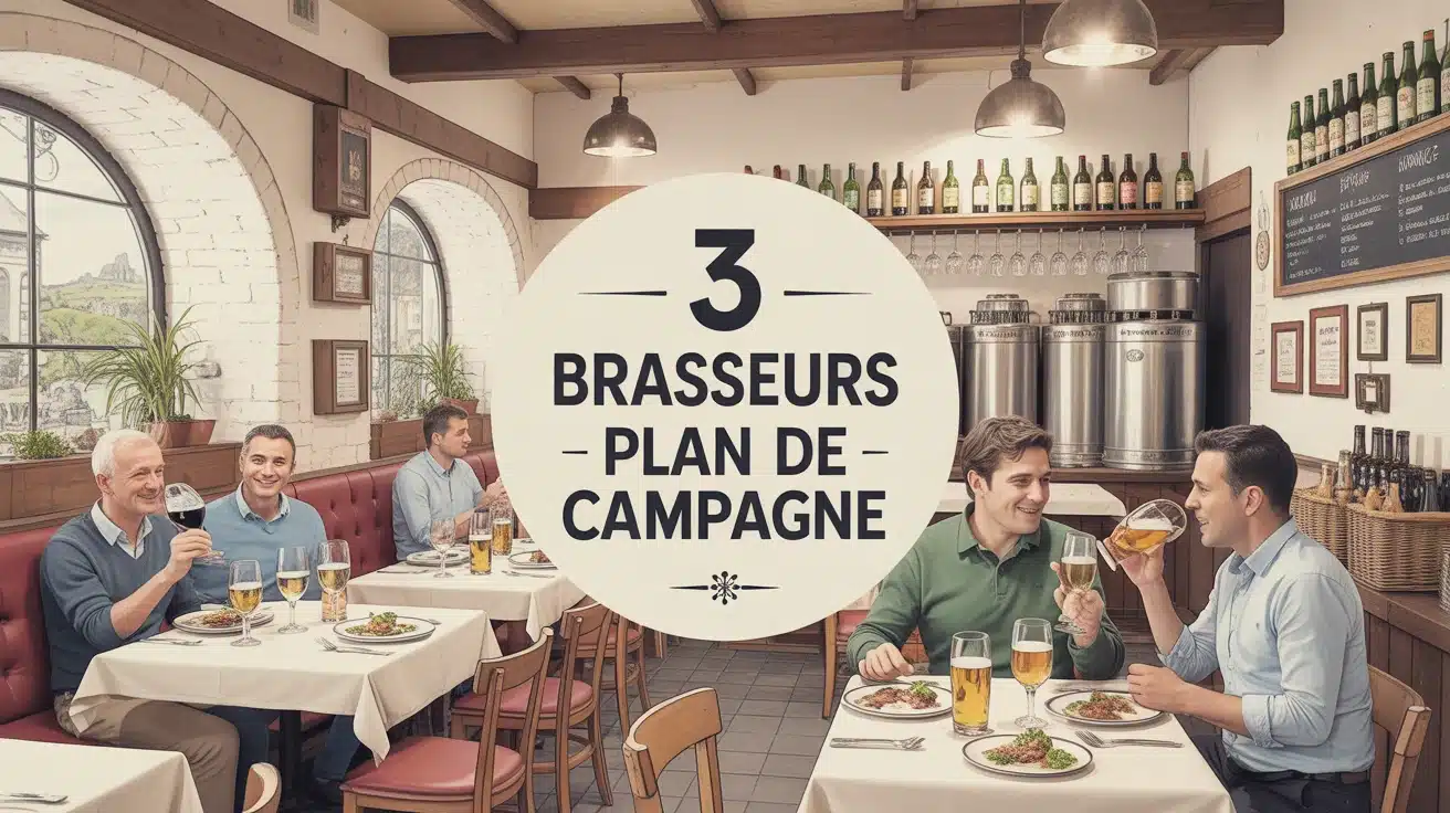 3 Brasseurs Plan de Campagne micro brasserie avec cuves inox et ambiance chaleureuse