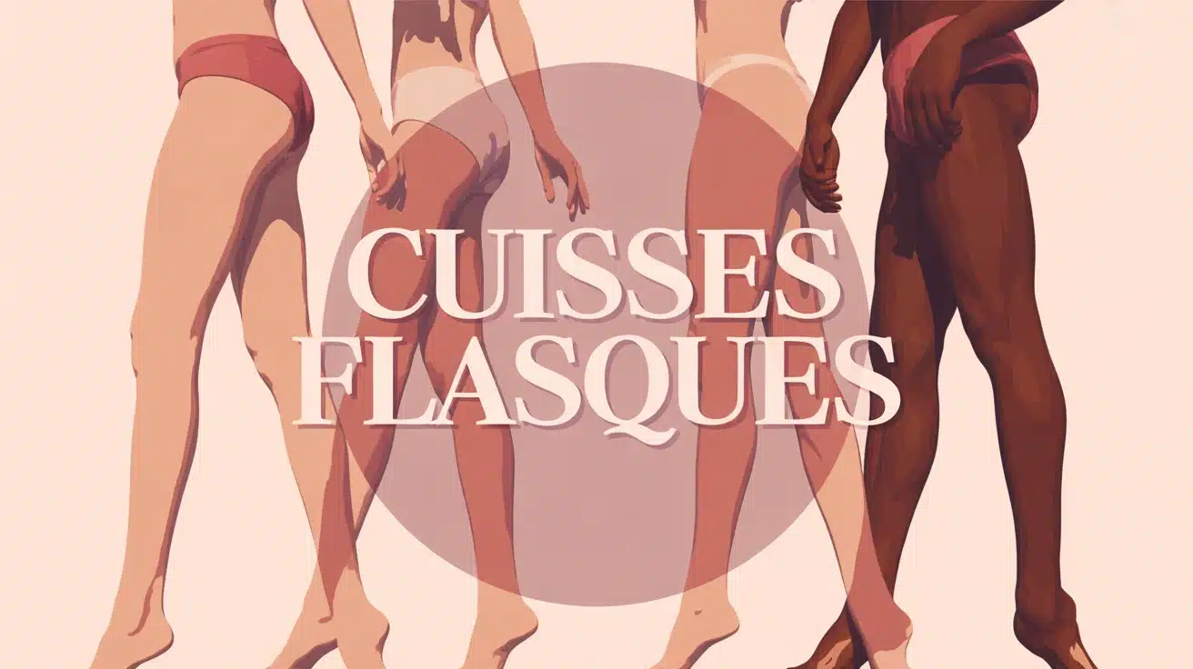 illustration cuisses flasques et tonique contraste pastel