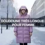 femme portant doudoune très longue pour femme en hiver urbain